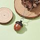 Collane con ciondolo in legno di ebano staccabili con ghiande NJEW-JN04625-01-3