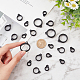 GORGECRAFT 30PCS 3 Sizes Anti-Lost Silicone Rubber Ring Black Adjustable Band 20mm/ 13mm/ 8mm Inner Diameter Loss-proof Pendant Holder for Pens Protective Device Keychains Office Daily Sport Supplies SIL-GF0001-19-4