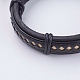 Adjustable Unisex Cowhide Cord Bracelets BJEW-F300-03B-2