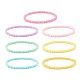 7 pièces 7 couleurs bonbons couleurs acrylique rond perlé bracelets extensibles ensemble pour les femmes BJEW-JB08061-1
