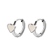 Серьги-кольца в форме сердца из натуральных ракушек QE2465-2-1