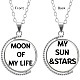 Double-sided Picture Glass Rotatable Pendant Necklaces NJEW-F200-06P-1