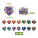 14 pièces 7 couleurs résine transparente jaspe impérial naturel pendentifs de puces teints G-TA0001-39-5
