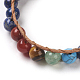 Naturales lapis lazuli de pulseras de abalorios cordón BJEW-E351-02H-4