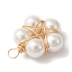 Pendenti avvolti in filo di rame con perle di conchiglia PALLOY-JF02155-01-3