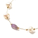 Natural Gemstone & Pearl Beaded Bracelet BJEW-JB08293-6
