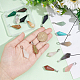 UNICRAFTALE 16Pcs Synthetic Gemstone Pendant Gemstone Bicone Charms Crystal Bicone Charms Stone Necklace Pendants with Stainless Steel Snap On Bails for Jewlery Making G-UN0001-11-4