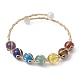 Bracelet manchette en perles rondes avec pierres précieuses naturelles mélangées BJEW-JB09594-1