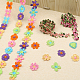 Globleland 6 hebras 6 colores flores adornos de encaje de poliéster apliques bordados cinta de coser cinta de envoltura con herramienta de costura para costura y decoración artesanal OCOR-GL0001-03-4