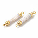 Colgantes de conector de perlas keshi naturales barrocas PEAR-P004-31KCG-3