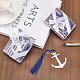 CHGCRAFT 20Pcs 7.5Inch Anchor Pattern Bookmarks with Blue Tassel Stainless Steel Bookmarks Reading Accessories for Friend Teachers Student Bookworm Gift Decorations Sounvenirs OFST-WH0002-12P-03-6