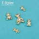 CHGCRAFT 30Pcs 5 Style Gold Bear Charm Cute Dancing Bear Charms Tiny Bear Pendant Rack Plating Bear Charms for Bracelet Necklace Earrings Jewellery Making FIND-CA0004-40-5