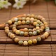 Natural Flower Agate Round Bead Strands G-N0078-F8mm-14-2