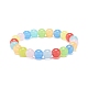 Bracelet extensible en perles rondes en acrylique imitation jade pour enfants BJEW-JB08721-02-1