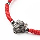 Bracelet de perles tressées en laiton léopard micro pavé de zircons cubiques pour adolescente femme BJEW-JB06981-6