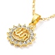 Ожерелья с подвесками из золотого сплава и стразами NJEW-P284-01G-1