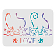 Fingerinspire gatto stencil 29.7x21 cm amore gatto modello stencil riutilizzabile gatto stencil zampa di gatto stencil modello pet gatto stencil per la pittura su legno DIY-WH0202-160-1