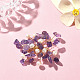 Brosche mit natürlichen Amethystsplittern und Perlenblumen JEWB-BR00098-01-2
