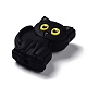 黒猫シリコンビーズ  ブラック  27.5x20.5x9.5mm  穴：2.5mm SIL-R014-03-2
