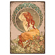 GLOBLELAND Vintage Metal Mucha Tin Sign Long Hair Lady Art Nouveau Beauty Tin Sign Surrounded by Flowers Tin Sign Illustration Lady Retro Wall Decor for Restaurants Bars Pubs 12x8inch AJEW-WH0189-278-1