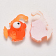 半透明のつや消し樹脂カボション  魚  レッドオレンジ  25x20~22x7mm CRES-N022-08-2