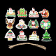 クリスマステーマの紙の大きなペンダントの装飾  麻縄吊り飾り  混合図形  ペンダント：49~62x47~61x0.3mm  12個/セット HJEW-F018-01-2