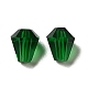 ガラス模造オーストリアクリスタルビーズ  多面カット  ダイヤモンド  濃い緑  6x5mm  穴：1mm GLAA-H024-13C-08-2