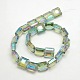 Electroplate Crystal Glass Square Beads Strands EGLA-F064B-04-2