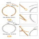 Nbeads 12pcs 2 style 304 chaîne en acier inoxydable et chaîne de câbles en laiton fabrication de bracelets AJEW-NB0003-26-2