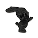 ハロウィンスケルトンエナメルピン  バックパックの服の電気泳動黒合金バッジ  兎  30x30x1.5mm JEWB-G023-02B-2