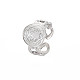 304 плоская круглая манжета из нержавеющей стали с широким открытым манжетным кольцом для женщин RJEW-S405-184P-3
