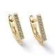 Brass Micro Pave Cubic Zirconia Hoop Earring Findings with Latch Back Closure ZIRC-G158-03G-1
