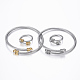 Trendy 304 Stainless Steel Torque Bangles & Rings Sets SJEW-H073-10-1