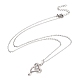 304 Stainless Steel Heart Pendant Necklace with Clear Cubic Zirconia for Women NJEW-G019-05P-3