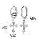 Boucles d'oreilles créoles pendantes en argent sterling plaqué rhodium avec micro pavé de zircones cubiques FN8016-2-1