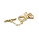 Rack Plating Brass Micro Pave Clear Cubic Zirconia Toggle Clasps X-KK-E034-35G-3