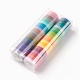 DIY Scrapbook dekorative Klebebänder, Regenbogenfarbe Bastelpapierband, mit Kunststoff-Box, Mischfarbe, 7.5 mm, 5 m / Rolle, 40 Rollen / Karton