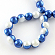 Two Tone Spray Painted Glass Pearl Beads Strands DGLA-R050-10mm-47-2