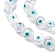 Brins de perles de verre transparentes mauvais œil LAMP-K037-06G-3