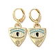 Horse Eye Real 18K Gold Plated Brass Dangle Leverback Earrings EJEW-Q797-24G-03-1