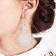 ANATTASOUL 2 Pairs 2 Colors Alloy Sun with Smiling Face Dangle Earrings with Plastic Pearl Beaded EJEW-AN0001-82-5