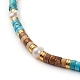 Colliers de perles de jaspe naturel et turquoise NJEW-JN03253-2