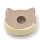 レジン子猫カボション  猫のドーナツ  模造食品  ダークサーモン  14.5x16.5x6mm X-CRES-N010-04C-2