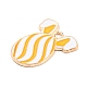 イースター合金エナメル ペンダント  ゴールドカラー  ウサギ耳チャーム付き卵  ゴールド  22x17x1.5mm  穴：2mm ENAM-P251-A01-KCG01-2
