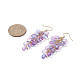 Boucles d'oreilles pendantes en grappe de perles de verre transparentes EJEW-JE05246-5