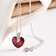 Сердце из стекла кулон ожерелье и серьги болтающийся комплекты ювелирных изделий SJEW-JS00881-04-2