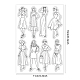 GLOBLELAND Vintage Fashion Women Clear Stamps Fashion Dress Silicone Clear Stamp Seals for Cards Making DIY Scrapbooking Photo Journal Album Decoration DIY-WH0167-56-953-6