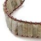 Natural Labradorite Rectangle Beaded Bracelet BJEW-JB08198-01-4