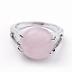 Natural rosa de anillos de cuarzo G-S242-09-B-5