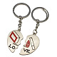 Cadeau de Saint Valentin platine émail en alliage de zinc coeur avec porte-clés mot amour X-KEYC-S097-1